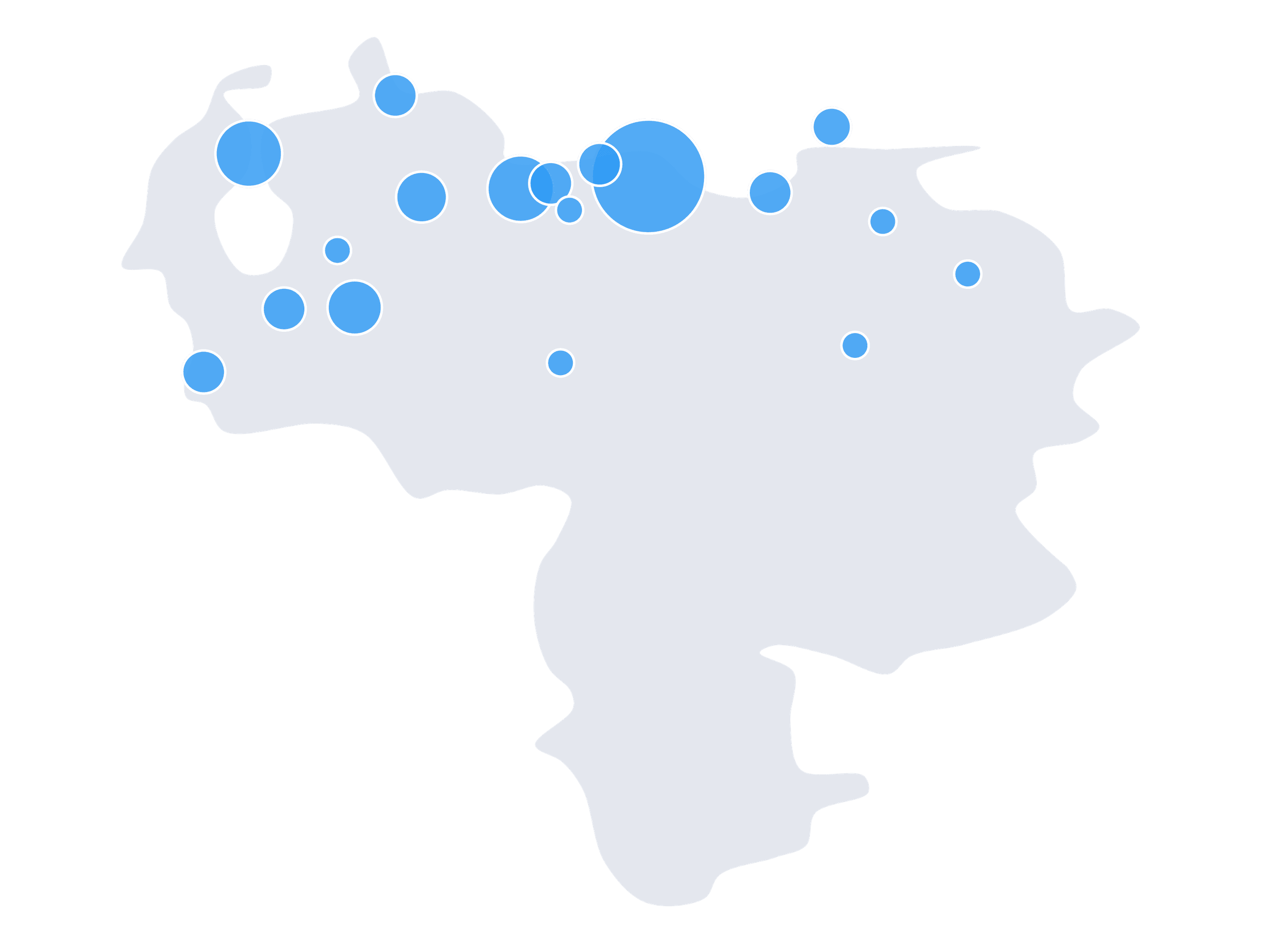 Mapa de Venezuela con los concesionarios aliados